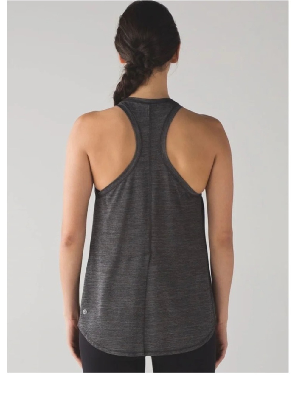 Lululemon Heathered Black Racerback | Charcoal Grey/Silver